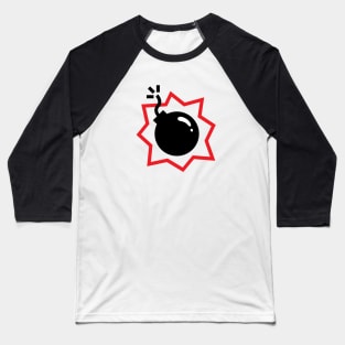 Simplistic Cartoon Bomb Baseball T-Shirt